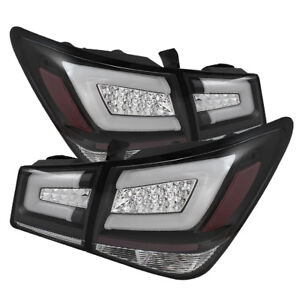 Chevy 11-15 Cruze Black Housing LED Rear Tail Light Set Brake Lamp Strip Style