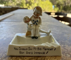 VTG Antique Risqué 30s Naughty Ashtray Trinket Dish Kitschy - Picture 1 of 8