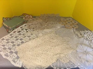 Lot Of 12 Doilies Assorted Sizes And Colors 32” On The Longest - Picture 1 of 6