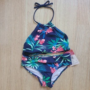 NWT Kanu Surf Girls' Beach Sport Halter Bikini 2-Piece Haiwaiian Swimsuit 14 - Picture 1 of 9