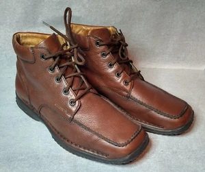 Men's Italian Leather Geox Boots US Size 9 Business Square Toe Conditioned  - Picture 1 of 15