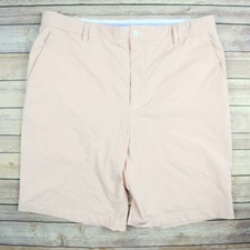 FOOTJOY Men's Seersucker Golf Shorts W38 Orange & White Striped 