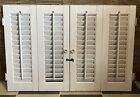 18" Tall x 27" Wide Wood Interior Louver Plantation Window Shutters VTG
