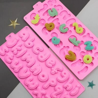 Large Alphabet A-Z Letters Pink Silicone Chocolate Mould Fondant Ice Cube Mold - Image 1 of 4