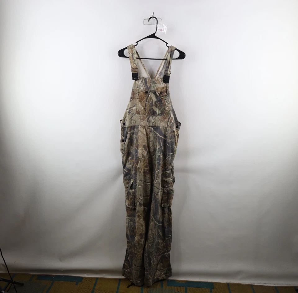 Vintage Streetwear Mens Medium Faded Realtree Camouflage Cargo Overalls Bibs - Image 1 of 4