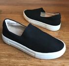 Jslides Womens Ariana Black Fabric Fashion Low Top Slip On Sneakers Sz 8.5