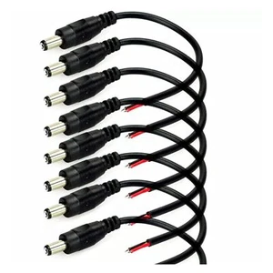 1 2 5 10 15 20 50 100 macho DC PIGTAIL enchufe de alimentación 5,5 x 2,1 mm plomo mosca CCTV 40 cm - Imagen 1 de 3
