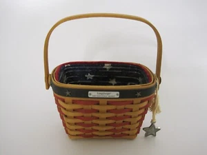 Longaberger 2001 cestino combinato inaugurale fodera patriottica protezione/cravatta in peltro - Foto 1 di 12