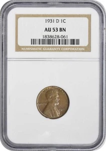 1931-D/D Lincoln Cent RPM 1 AU53 NGC - Picture 1 of 2