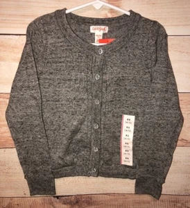 Cat & Jack Girls Sweater XS (4/5) Gray Button Up Long Sleeves NWT LBB76 - Picture 1 of 5