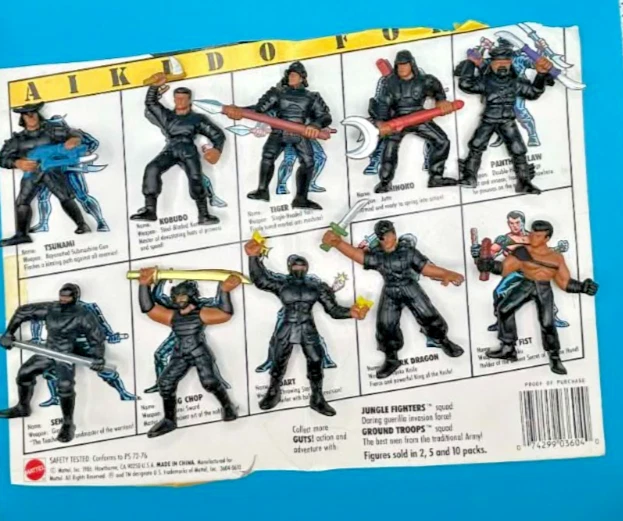 ¡Lote de 10 tripas Mattel 1986 de colección! Figuras de acción Akido Ninja Force Samurai Foto 1 de 3