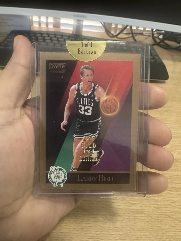Larry Bird 1990 Skybox oro 24k 1 de 1 edición Foto 1 de 4