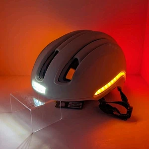 Nutcase VIO MIPS LED Helmet White Pink L/XL 23.25-24.5" USB Rechargeable Light - Picture 1 of 19