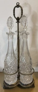 Antique Silverplate Tantalus Decantors Caddy 17" Tall- *[Bottles Not Included] - Picture 1 of 8