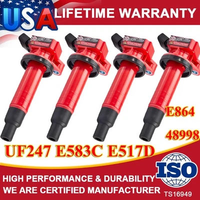 Bobina de encendido 4 piezas para Toyota Corolla Celica Chevy Prizm Pontiac Vibe 1,8 L UF247 Foto 1 de 4