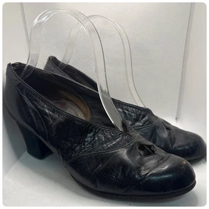Antique Victorian Early 1900s Black Patent Leather Dancing Shoes – Witchy - 8 - Picture 1 of 6