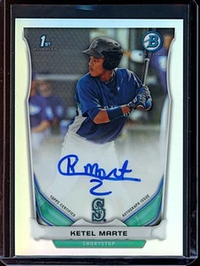 2014 Bowman Chrome #BCAPKM Ketel Marte Refractor Auto Rookie #186/500 - Bild 1 von 2