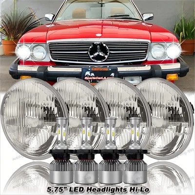 Fit Mercedes-Benz 380SL 450SL 560SL 4PCS 5.75" Round LED Headlights Hi/Lo Beam - Image 1 of 4