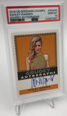 ASHLEY WAGNER AUTO Card 2018 UD Goodwin Champs GOUDEY  USA Figure Skating PSA 10 - Image 1 of 4