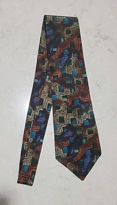 Vintage Wembley Men’s Neck Tie Geometric Multicolor Made In USA! - Image 1 of 4