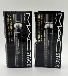 NEW 2X MAC Super Stack MICRO Brush Mascara Travel Minis 2.1ml/0.07oz Each AUThNT - Picture 1 of 5