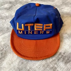 VTG University Of Texas El Paso Utep Miners Hat Cap Snapback Union Made USA Rare - Picture 1 of 10