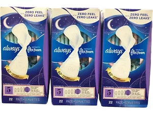 3 Pack Always Infinity FlexFoam Pads Size 5 Extra Heavy Overnight Absorb. 22 Eac - Picture 1 of 4