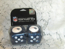 NEW ENGLAND PATRIOTS NFL RED WHITE BULE  TEAM FUZZY DICE 2" NEW