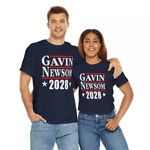 Gavin Newsome 2028, Political Campaign T-Shirt, Unisex Cotton Tee, Election Gear - Picture 1 of 20