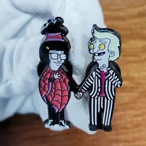 BOBS BURGERS Beetlejuice spilla smaltata stile horror divertente Tina Belcher Jimmy - Foto 1 di 5