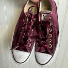 Converse Chuck Taylor All Star Burgundy Velvet Low Tops size 8 Women shoes