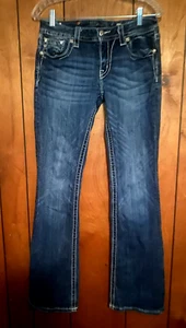 Miss Me Jeans Mujer Talla 29 Azul Signature Boot Jeans Azul Gemas Bolsillos Traseros - Imagen 1 de 8