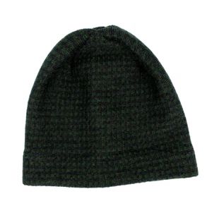 Beanie Strickmütze Damen Herren Karo  Mütze mehrfarbig reine Wolle - Picture 1 of 2