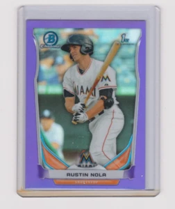2014 Bowman Chrome Prospects Purple Refractor #BCP61 Austin Nola. Marlins. /150 - Picture 1 of 1