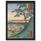 Original Fuji Meguro Views of Edo Hiroshige Woodblock Framed A3 Wall Art Print