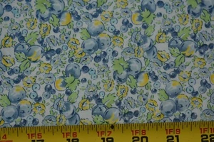 29" Long, Vintage, Green Blue Yellow Calico on Cream Cotton/Alexander Henry,P669 - Picture 1 of 6