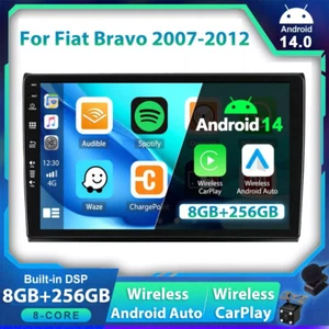 8GB+256GB Android 14 Autoradio Navi Für Fiat Bravo 2007-2012 CarPlay GPS DAB+DSP - Bild 1 von 17