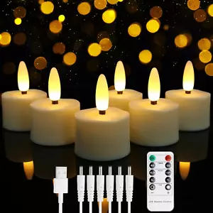 Rechargeable Candles Tea Light with Remote Timer, Battery Operated Flameless LED - Picture 1 of 7