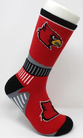 Louisville Cardinals NCAA Sport Big Primary Deuce Crew Socks *Large Cover