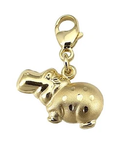 Dije hipopótamo caballo de río oro 333 colgante oro amarillo 8 quilates unisex - Imagen 1 de 3
