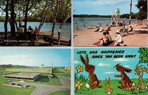 1960 Spring Beach Nestle Fabrik Gruß Burlington WI Wisconsin Postkarte LOT 3 - Bild 1 von 9