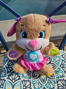 Fisher Price Interactive Talking Musical Girl Puppy Plush Laugh N Learn Dog 12'' - Picture 1 of 14