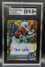 2021-22 Bowman University Xavier Worthy Gold Lava /50 SGC 9.5