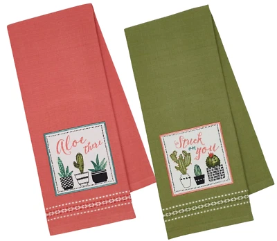 Juego de 2 toallas de cocina de cactus bordadas del suroeste temáticas suculentas Foto 1 de 4