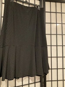 Neu Chaps Damen schwarz gepunktet Rüschenrock ausgestellt elastische Taille Übergröße 3X - Bild 1 von 5