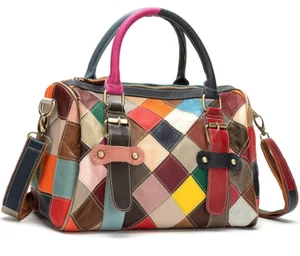 Genuine Leather Tote Bag for Women Satchel Handbags Top Handle Handbag Large Pur - Picture 1 of 7