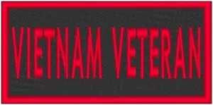 VIETNAM VETERAN Patch With Hook Adhesive Fastener Biker Tactical Red Border - Picture 1 of 1