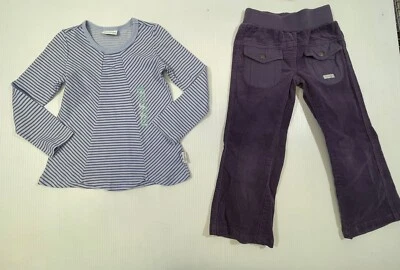 Conjunto de 2 camisetas de pana de manga larga 100 % algodón púrpura naartjie para niñas Foto 1 de 4