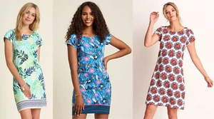 Hatley Kleid Nellie Schnitt Baumwolle blau grün rot Blumen geblümt Poppies Lush - Imagen 1 de 9