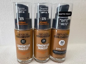 Revlon Colorstay Fondotinta Trucco Lunga Durata 24 Ore 375 Toffee Finitura Opaca Lotto di 3 - Foto 1 di 7